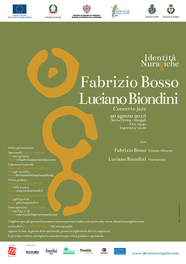 Il grande jazz di Fabrizio Bosso e Luciano Biondini in concerto - ore 19.30 a Serra Orrios, Dorgali